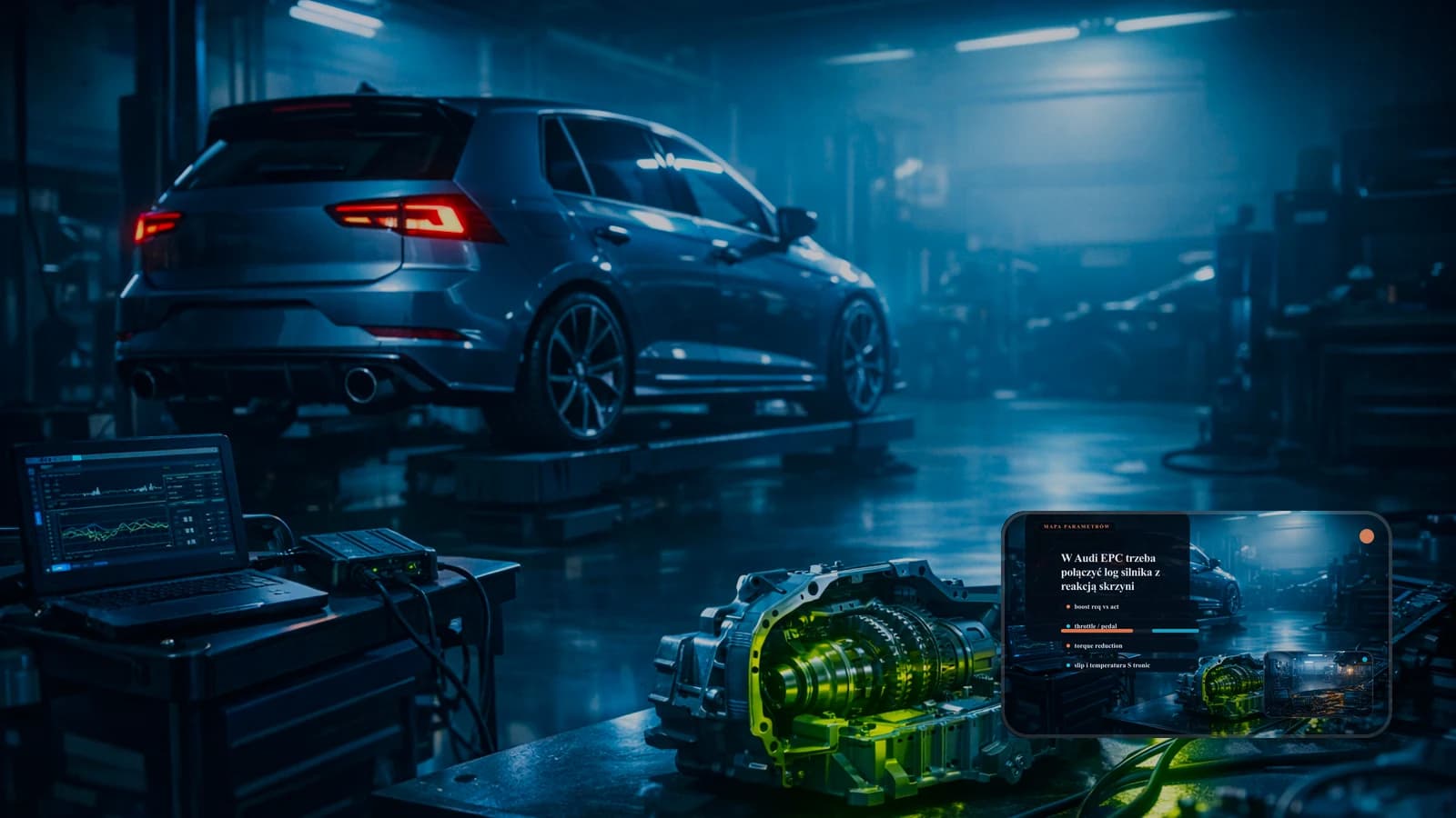 Diagnostyka Audi pod EPC z analizą sterowania momentem, boostu i S tronic.