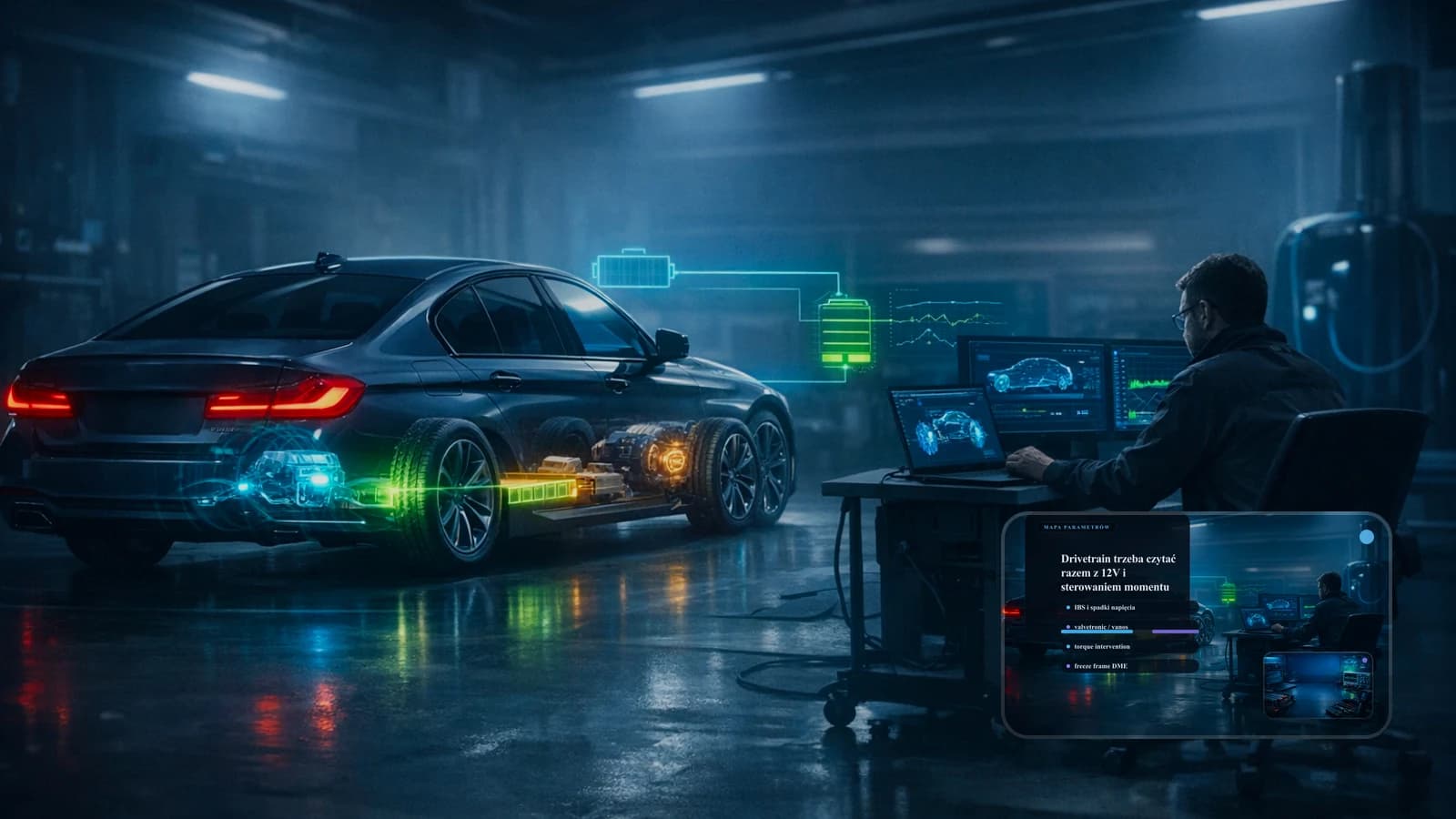 Diagnostyka BMW dla Battery Discharged, IBS i historii wybudzen po postoju.