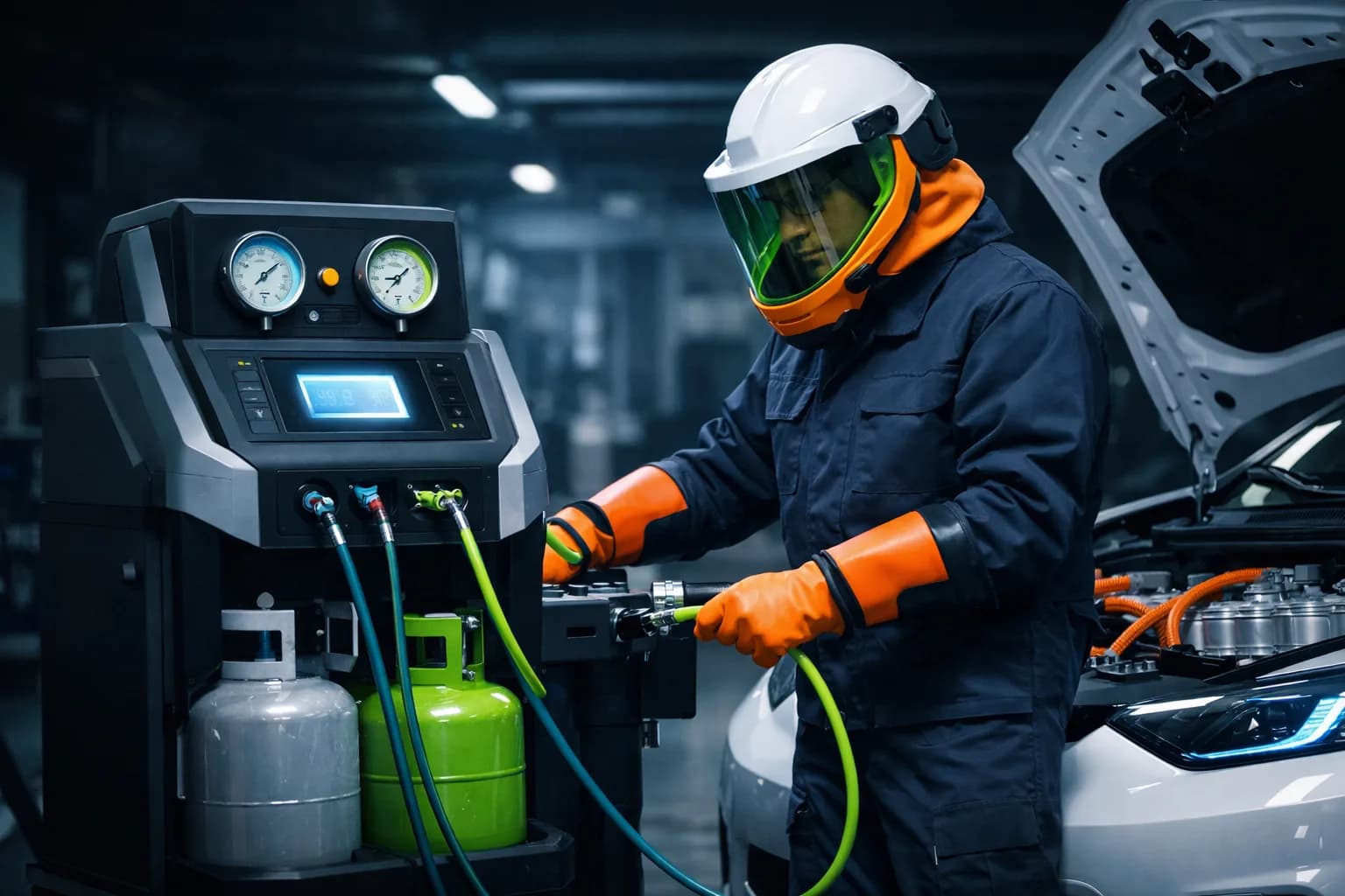 Karta kompetencji serwisu EV i HEV z uprawnieniami SEP i F-gazy.