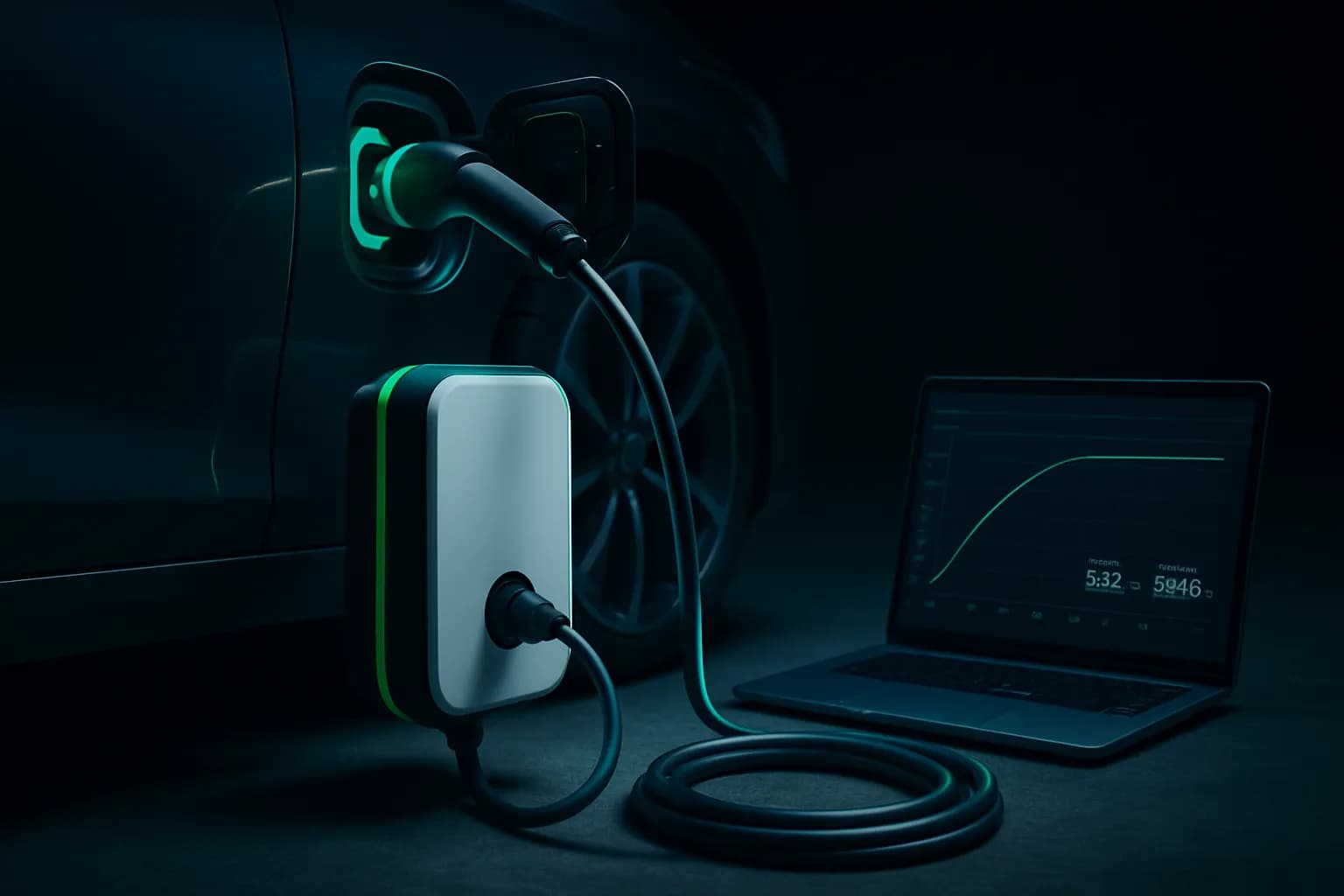 Test ładowania 3-fazowego EV z użyciem Green Cell Habu 11kW.