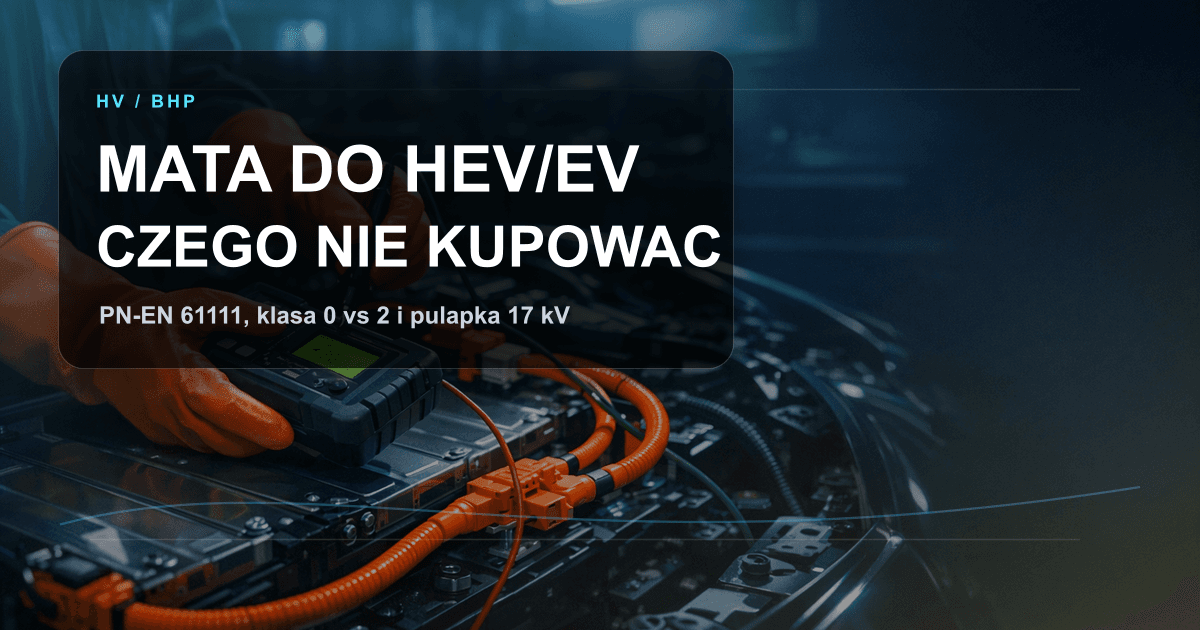 Porównanie maty elektroizolacyjnej do HEV/EV z normą PN-EN 61111, klasą i atestem.