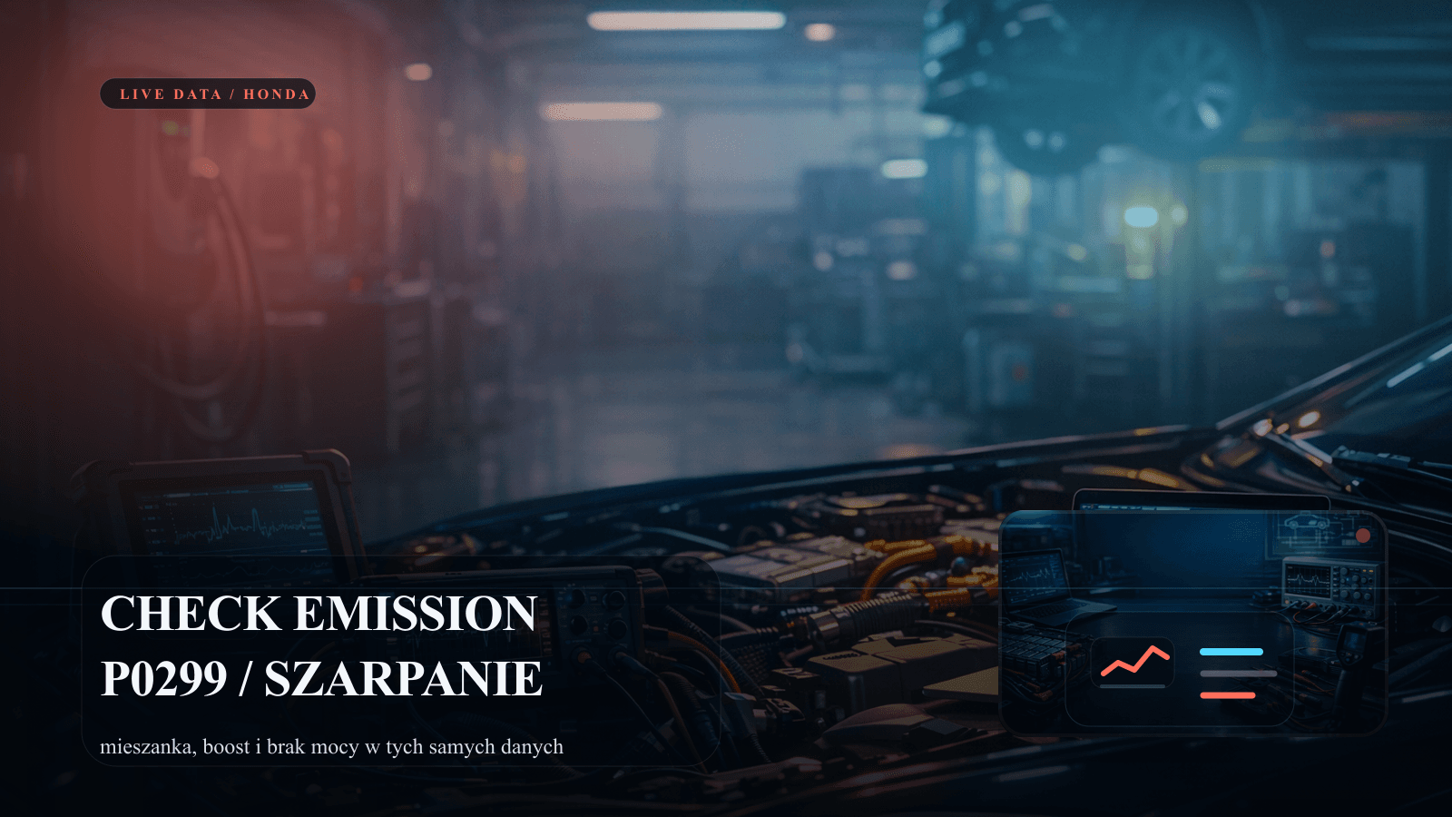 Diagnostyka Hondy z komunikatem check emission system i logami LTFT oraz P0299.