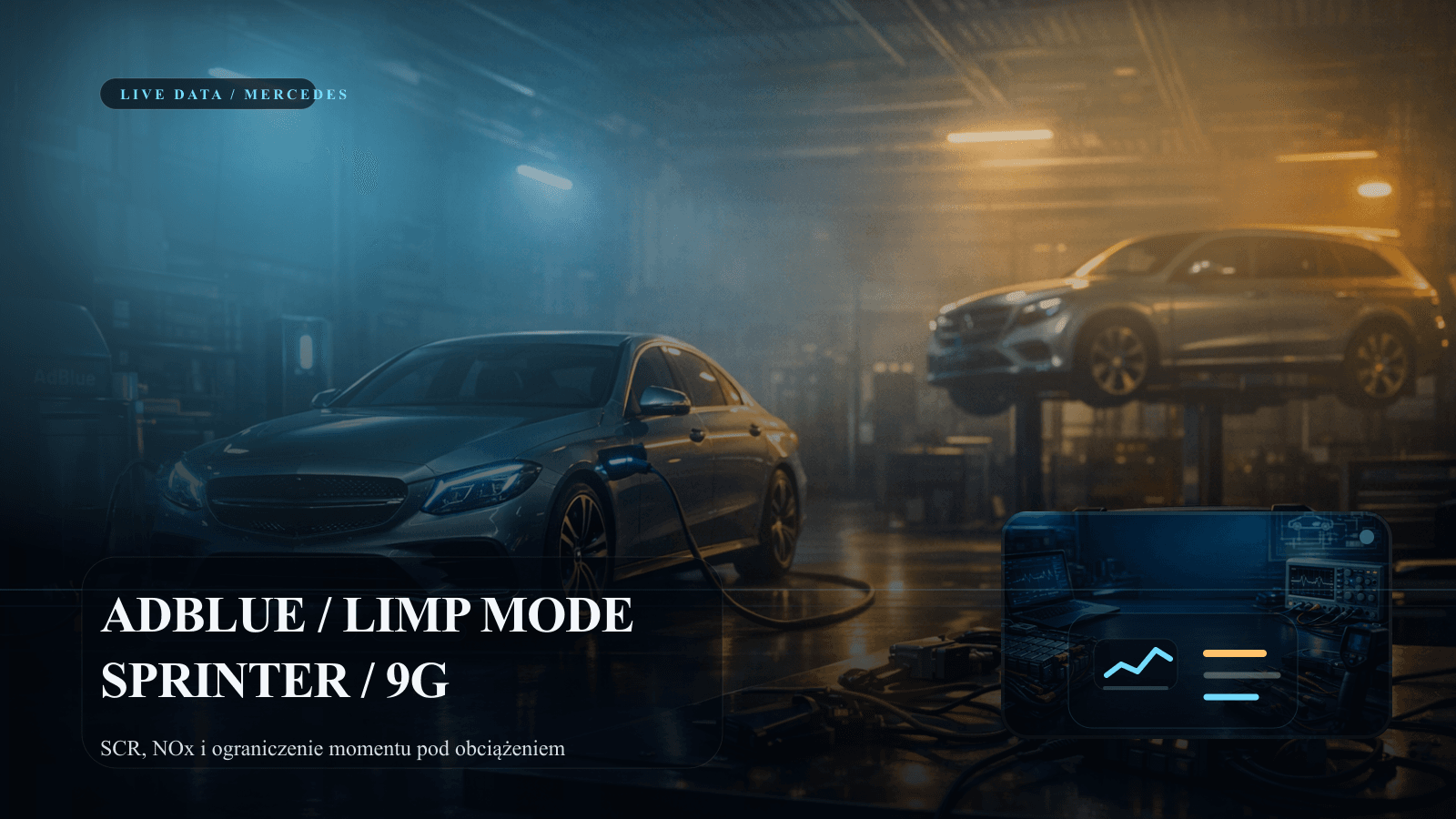 Diagnostyka Mercedesa z analizą AdBlue, NOx i parametrów 9G-Tronic.