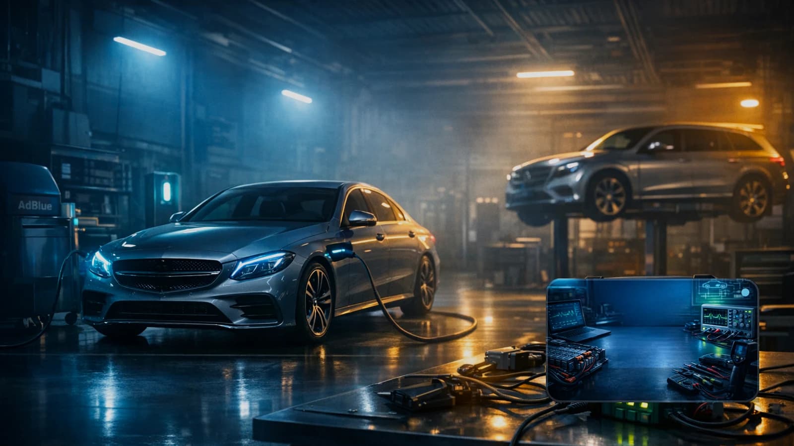 Diagnostyka Mercedesa z analizą AdBlue, NOx i parametrów 9G-Tronic.