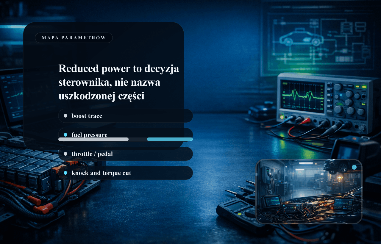 Panel danych live data Opel: doładowanie, przepustnica, ciśnienie paliwa i obciążenie silnika.