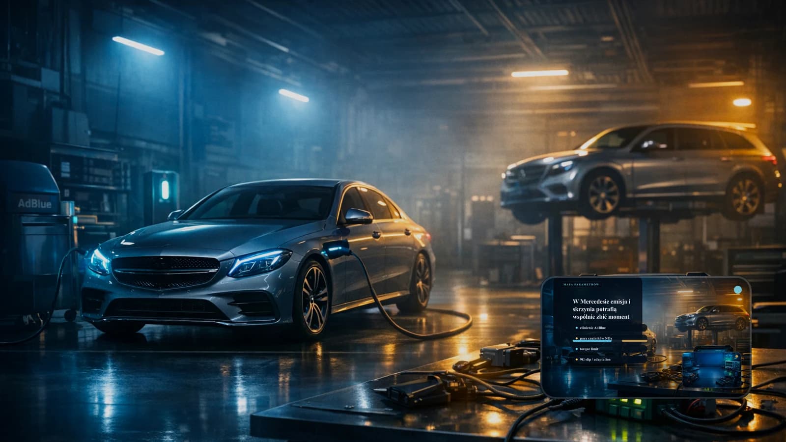 Diagnostyka Mercedesa przy limp mode, AdBlue i analizie relacji z 9G-Tronic.