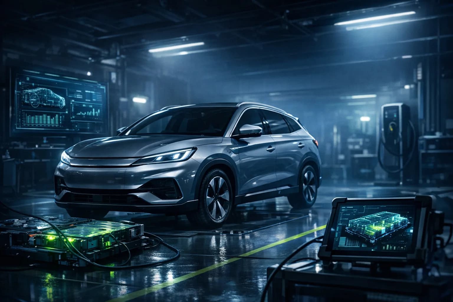 Diagnostyka chińskiego EV z analizą baterii i danych BMS.