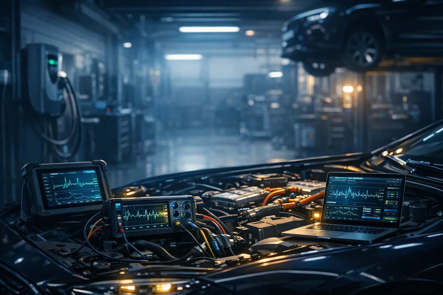 Diagnostyka komputerowa auta spalinowego z analizą live data.